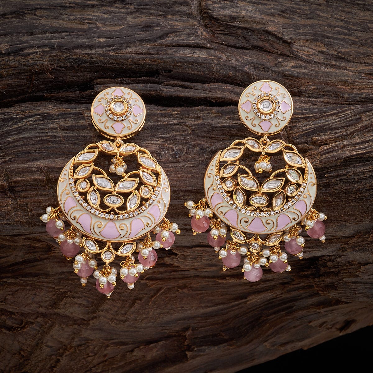 Gear Up for the Festivities! Long Pink Kundan Earrings with a dash of Pearl  White . Pure Silver Visit the link bio & get 10% OFF on your… | Instagram
